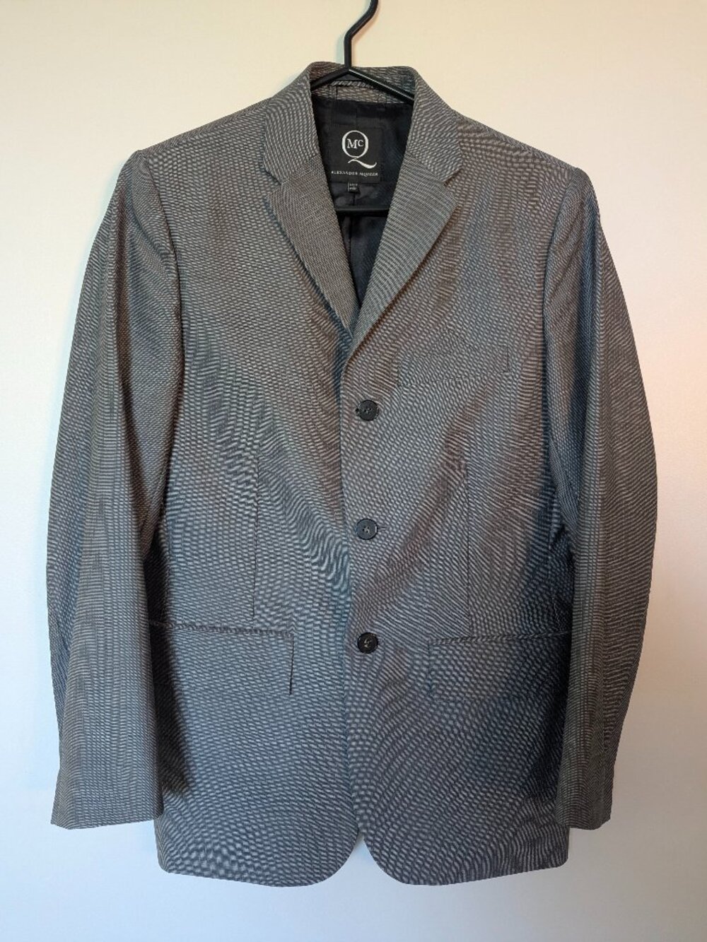Alexander McQueen Men's IT46 US 36 Blazer two-button notched lapels Gray